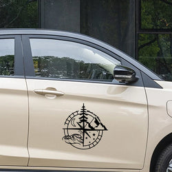Woods and water compass Stickers,Car Stickers, Vinyl Decals - For Cars, Trucks, Walls, Laptops, Windows, Motorcycles, Bumpers (ONLINE ORDER ONLY)