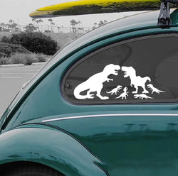 Tyrannosaurus Rex Family Car Stickers Lnteresting Dinosaur Decoration Notebook Windscreen Vinyl Decals (ONLINE ORDER ONLY)