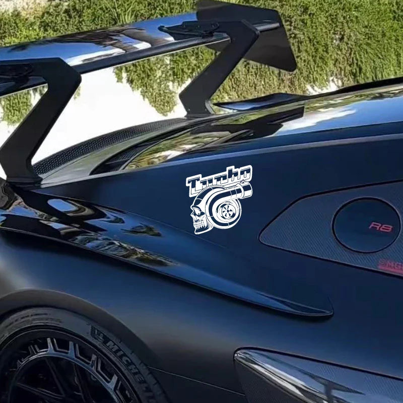 SKULL TURBO car stickers Vinyl Decals - For Cars, Trucks, Walls, Laptops, Windows, Motorcycles, Bumpers Or Crafts (Online Order Only)