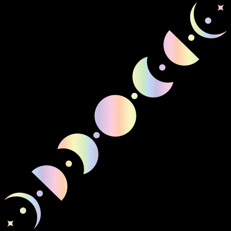 50CM Car Sticker Moon Phase Line Row Stars Rear Glass Mystery Witch Stickers Windshield Banner Decoration Vinyl Decals (ONLINE ORDER ONLY)