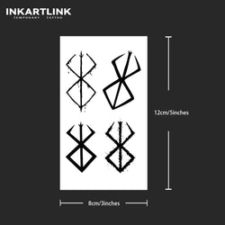 Berserker Temporary Tattoo,Lasts To 15 Days New Technology Magic Waterproof Semi Permanent Sticker. (Online Order Only)