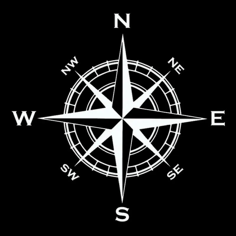 Nautical Compass Car Stickers Outdoor Personality Styling Decoration Laptop Sticker Reflective Rear End Glass Vinyl Decals (ONLINE ORDER ONLY)