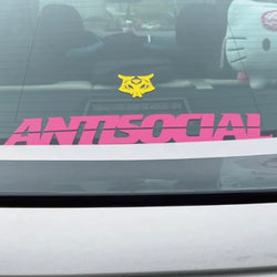 Antisocial Car Sticker Windshield Banner Night Run JDM Sport Competition Style Waterproof Sunscreen Decorative Vinyl Decals (ONLINE ORDER ONLY)