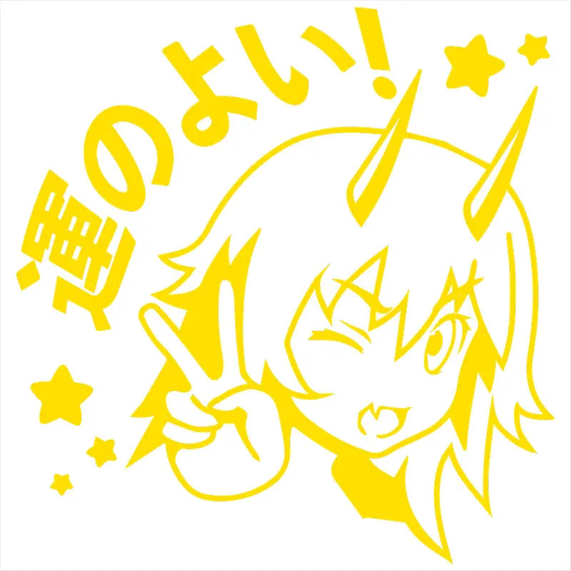 Iucky Car Sticker Anime Women Auto Parts Decoration Laptop Stickers Beautiful Girl Window Waterproof Die Cutting Vinyl Decals (ONLINE ORDER ONLY)