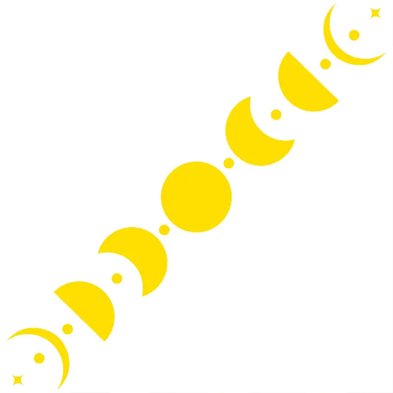50CM Car Sticker Moon Phase Line Row Stars Rear Glass Mystery Witch Stickers Windshield Banner Decoration Vinyl Decals (ONLINE ORDER ONLY)