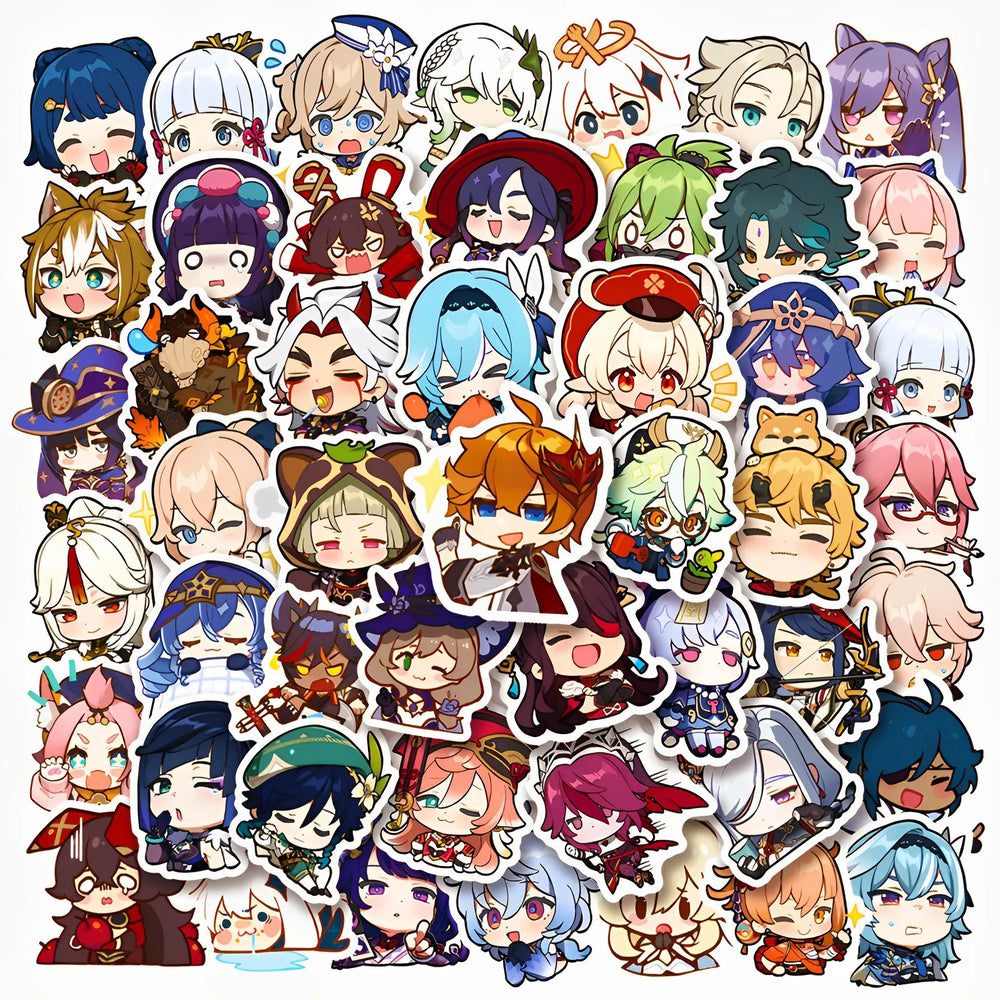 Genshin Impact Chibi Anime Stickers Set - Laptop, Phone, Car, Notebook Decals (Online Order Only)