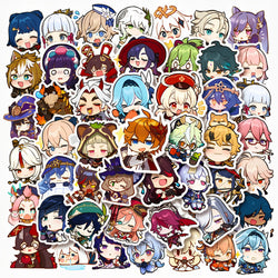 Genshin Impact Chibi Anime Stickers Set - Laptop, Phone, Car, Notebook Decals (Online Order Only)