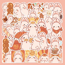 Cute Rabbit Stickers Pack - Cartoon Animal Decals for Laptop, Phone, Suitcase, Car, Kids (Online Order Only)
