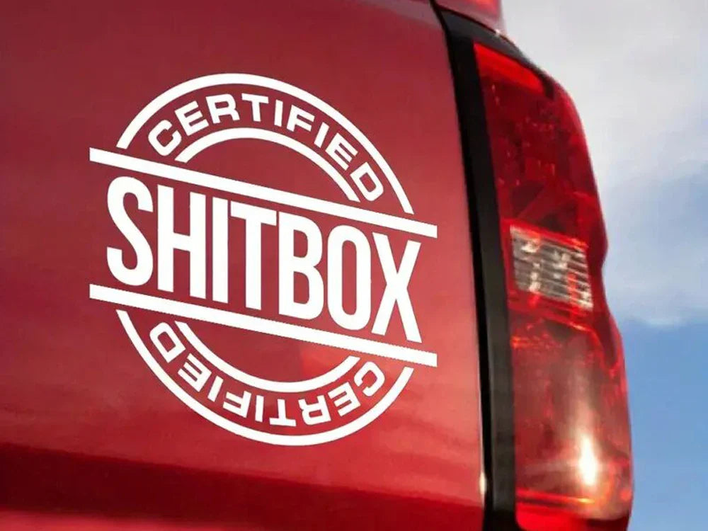 Certified Shitbox Decal Sticker, FOR Car Truck Window (ONLINE ORDER ONLY)