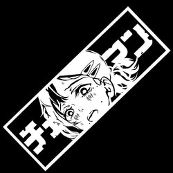 Anime Beautiful Girl Lovely Car Stickers Window Windshield Bumper Decoration Stickers Auto Parts Laser Vinyl Decals (ONLINE ORDER ONLY)