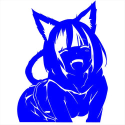 Animates A Female Cat Cartoon Car Sticker Beautiful Girl Window Decoration Laptop Stickers Waterproof Vinyl Decals (ONLINE ORDER ONLY)