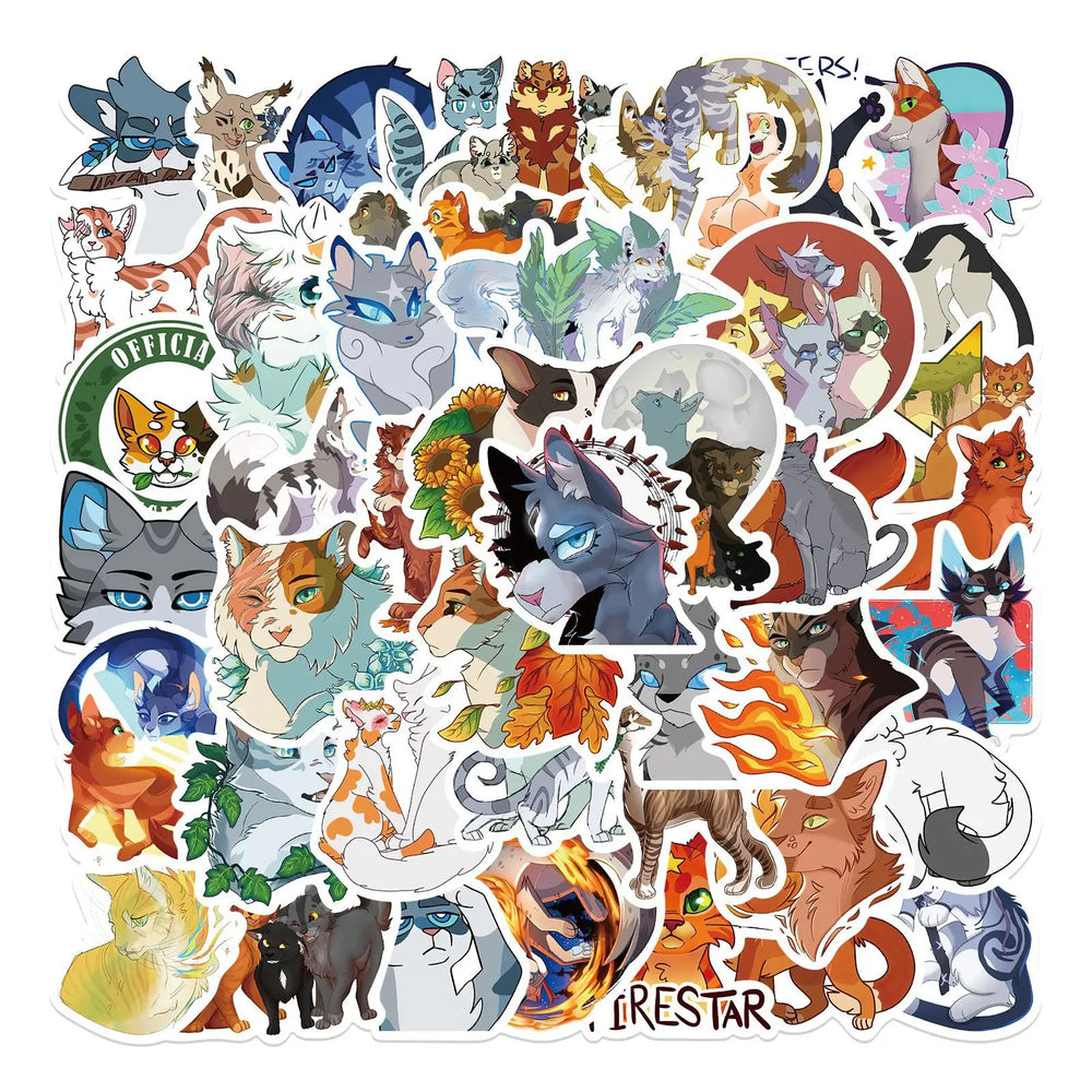 Cartoon Warrior Cats Stickers for Kids DIY Notebook Phone Suitcase Fridge Decals Wholesale (Online Order Only)