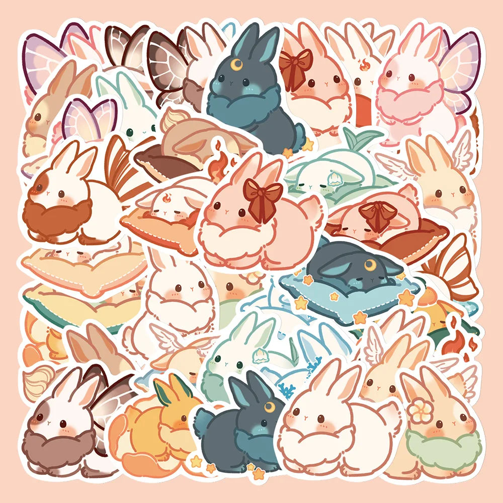 Kawaii Rabbit Stickers PVC Decals DIY Scrapbook Phone Guitar (Online Order Only)