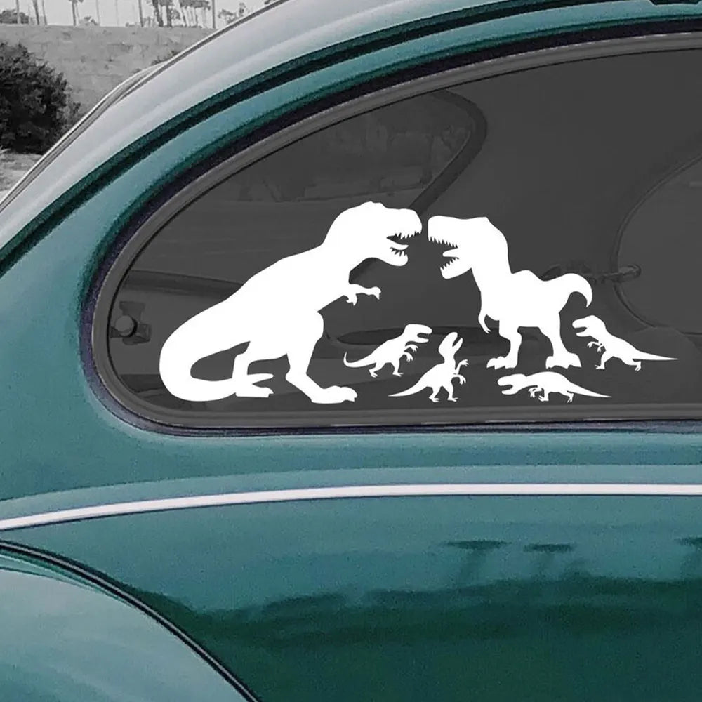 Tyrannosaurus Rex Family Car Stickers Lnteresting Dinosaur Decoration Notebook Windscreen Vinyl Decals (ONLINE ORDER ONLY)