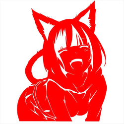 Animates A Female Cat Cartoon Car Sticker Beautiful Girl Window Decoration Laptop Stickers Waterproof Vinyl Decals (ONLINE ORDER ONLY)