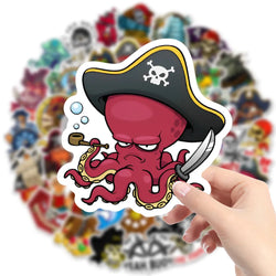 Cartoon Pirate Stickers Set for Kids - DIY Laptop Phone Fridge Car Decals (Online Order Only)