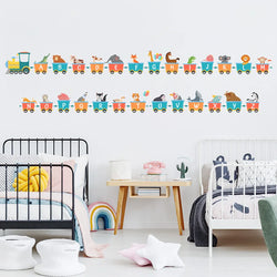 Cartoon Alphabet Train Animals Wall Decal Kids Room Decor (Online Order Only)