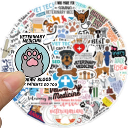 Pet Hospital Veterinary Cartoon Stickers - 10/30/50PCS for Laptop, Phone, Wall, Suitcase, Car (ONLINE ORDER ONLY)