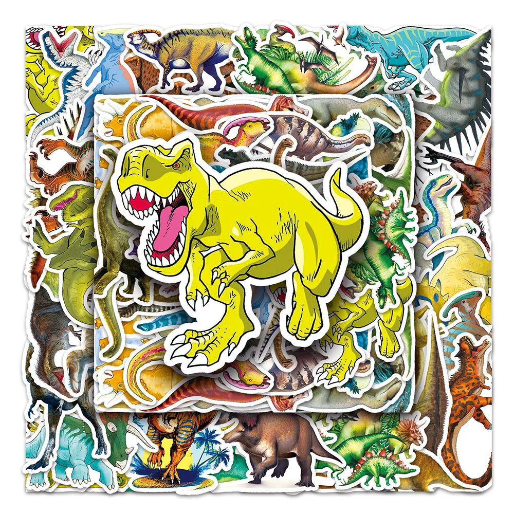 Cartoon Dinosaur Stickers 10/30/50PCS Waterproof Decals for Laptop, Phone, Car, Kids Gifts (Online Order Only)