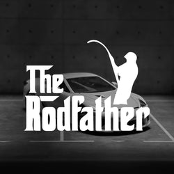 The Rodfather Fishing Vinyl Die Cut Bumper Car Stickers For Truck Bike Scooter Motorbike Cycling Bicycle (Online Order Only)