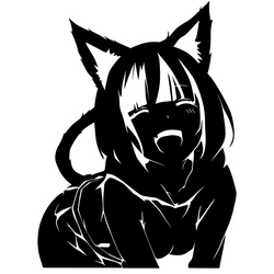 Animates A Female Cat Cartoon Car Sticker Beautiful Girl Window Decoration Laptop Stickers Waterproof Vinyl Decals (ONLINE ORDER ONLY)