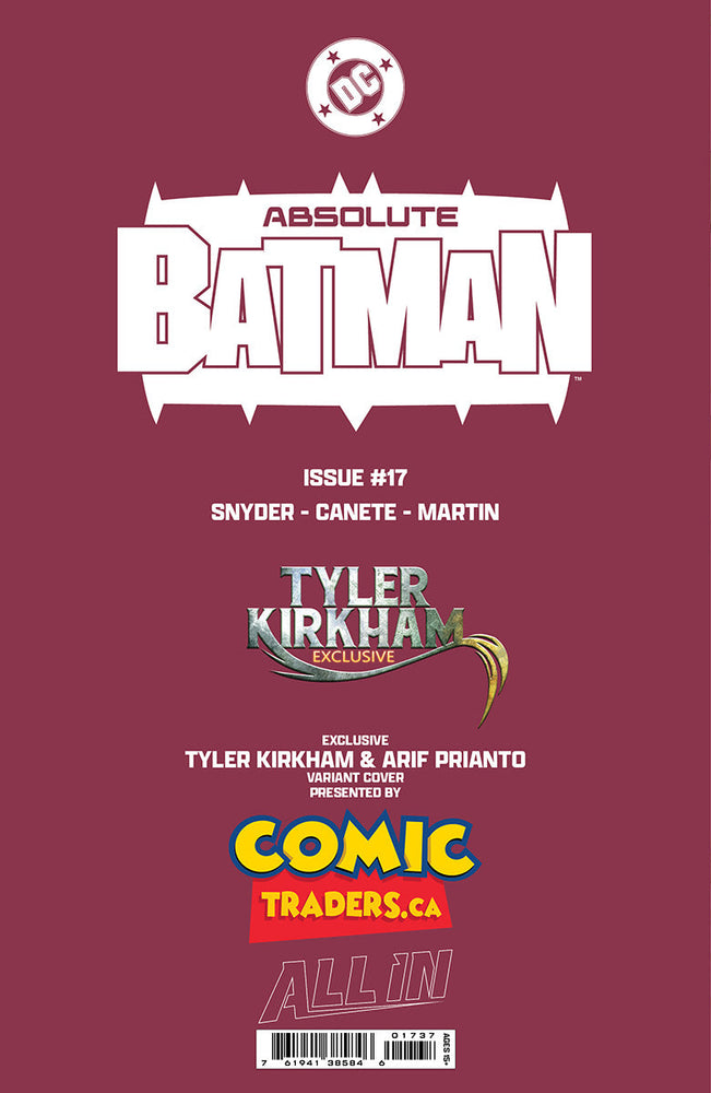 Absolute Batman #17 Tyler Kirkham Exclusive Var (02/11/2026)(02/18/2026) (ONLINE ORDER ONLY)
