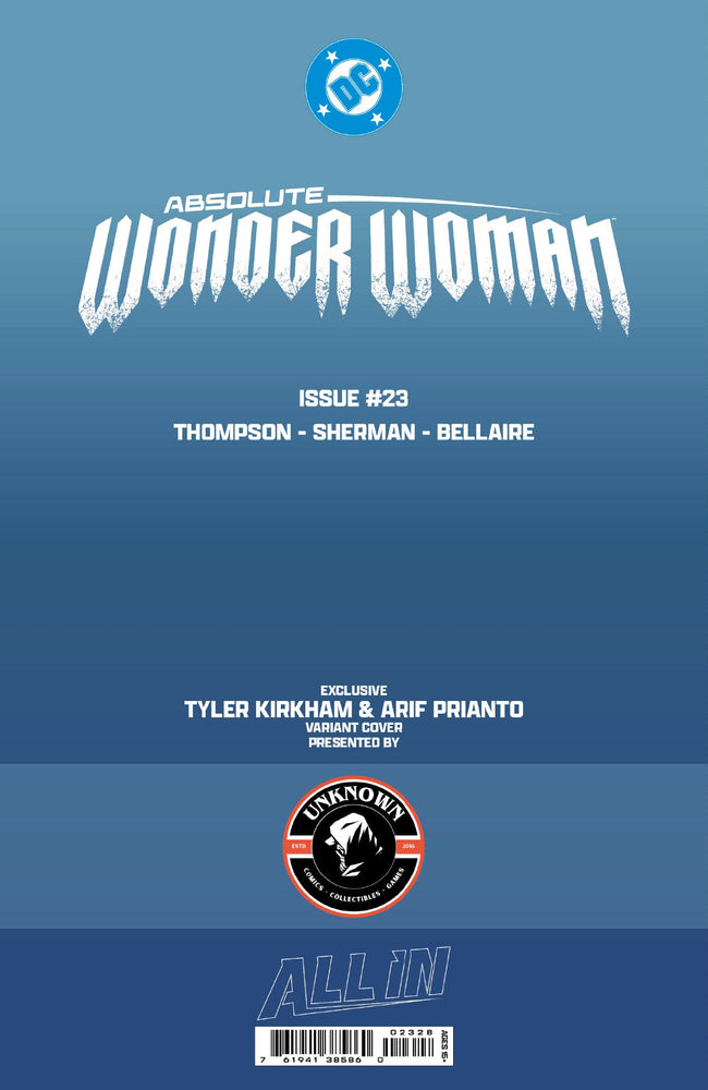 ABSOLUTE WONDER WOMAN #23 TYLER KIRKHAM BATTLE DAMAGED EXCLUSIVE VIRGIN VAR (08/26/2026)