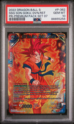 2022 DRAGON BALL SUPER REALM OF THE GODS 7 SSG GOKU, DVN RSTRNT #P-362 - PSA 10 (Online Order Only)