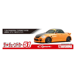 Aoshima: 1/24 Pandora Type 887 EVO II L880K Copen '02 (Daihatsu) Scale Model Kit #51 (ONLINE ORDER ONLY)
