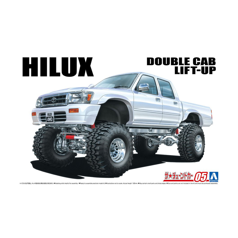 Aoshima: 1/24 LN107 HILUX Pickup Double Cab Lift-Up '94 (Toyota) Scale Model Kit #05 (ONLINE ORDER ONLY)
