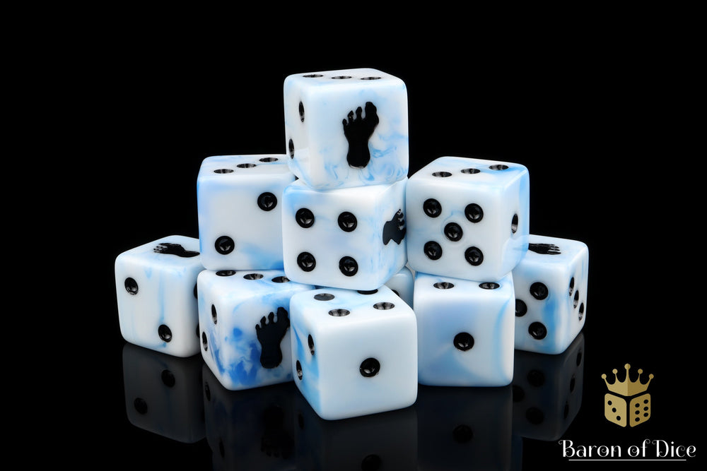 Giant Footprint Dice - White Ice (ONLINE ORDER ONLY)