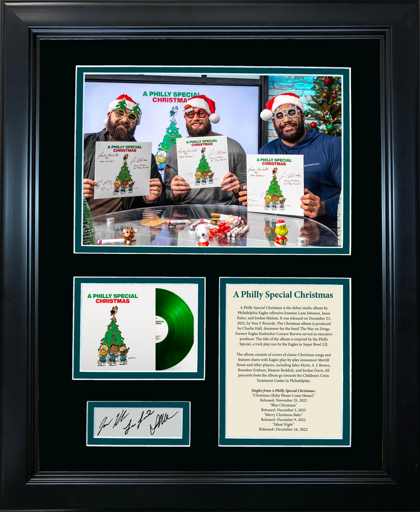 Framed A Philly Special Christmas Album Facsimile Laser Engraved Signature Auto Philadelphia Eagles 11"x14"Photo Sig Collage (ONLINE ORDER ONLY)
