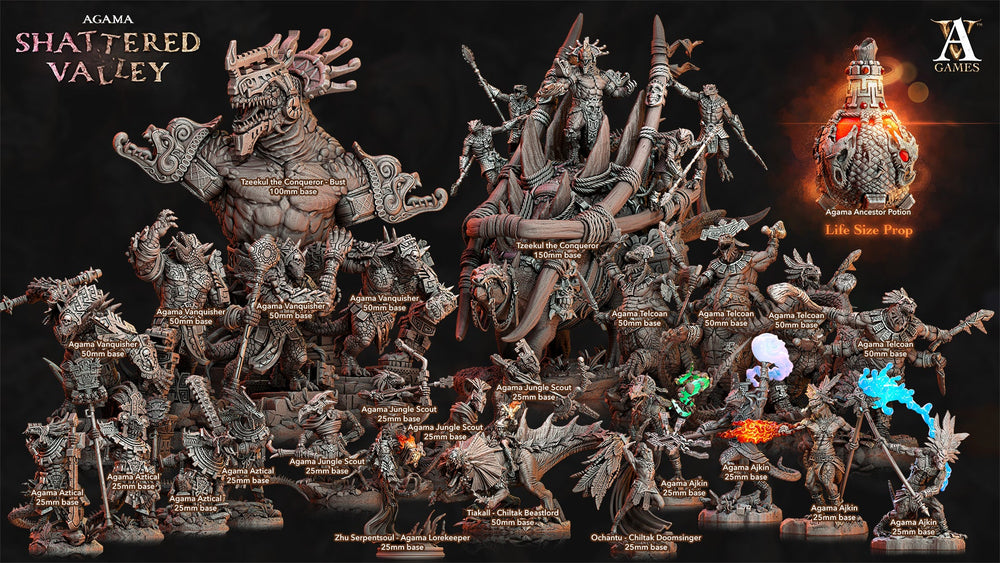 3D Printed Archvillain Games Agama Ajkin Agama Shattered Valley 28 32mm D&D (Online Only)