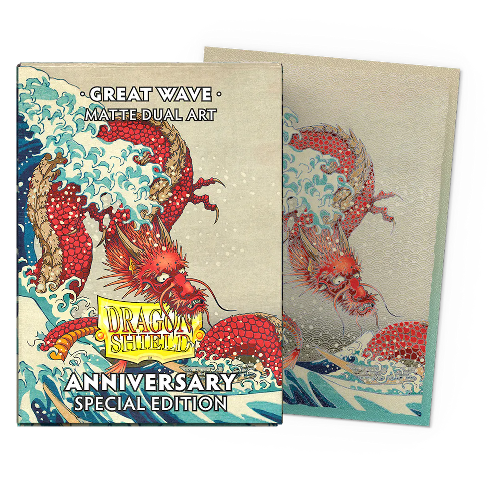 Dragon Shields: (100) Matte Dual Art - Great Wave Anniversary
