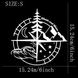Woods and water compass Stickers,Car Stickers, Vinyl Decals - For Cars, Trucks, Walls, Laptops, Windows, Motorcycles, Bumpers (ONLINE ORDER ONLY)