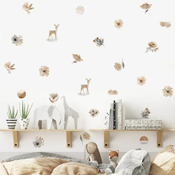 Boho Woodland Animal Nursery Wall Decals Watercolor Decor (ONLINE ORDER ONLY)