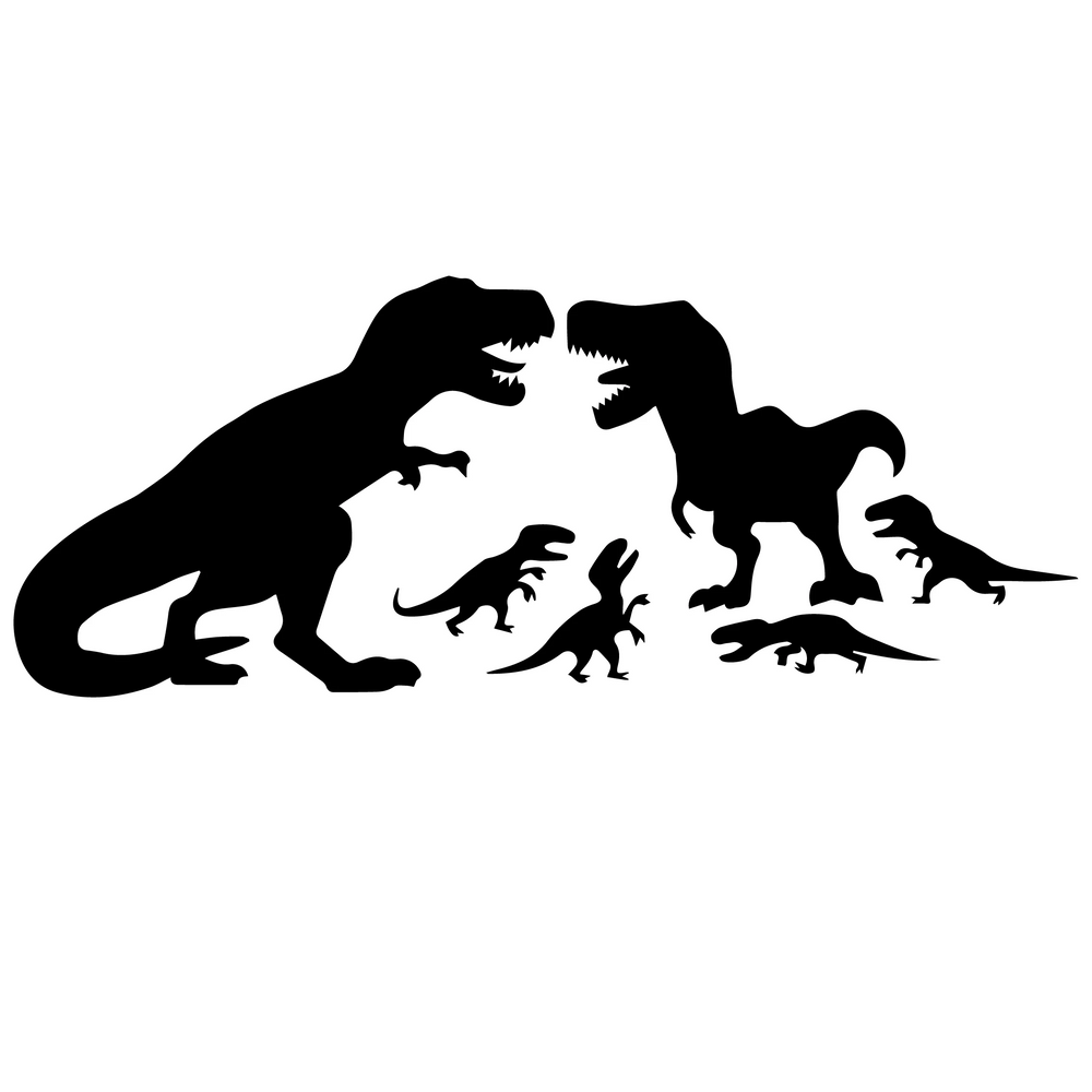 Tyrannosaurus Rex Family Car Stickers Lnteresting Dinosaur Decoration Notebook Windscreen Vinyl Decals (ONLINE ORDER ONLY)