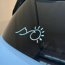 Mount And Sun Car Stickers Sunrise Decorative Style Vinyl Decals For Audi A3 8P, Tesla Model 3, BMW E46, Kia (ONLINE ORDER ONLY)