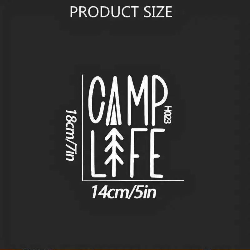 Camp Life Sticker For Travel Camping Enthusiasts Car RV Decorative Stickers, Waterproof  Car Stickers (ONLINE ORDER ONLY)