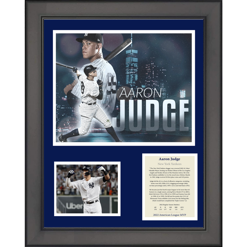 Framed Aaron Judge 2022 AL MVP New York Yankees 11"x14" Baseball Three Photo Collage (ONLINE ORDER ONLY)