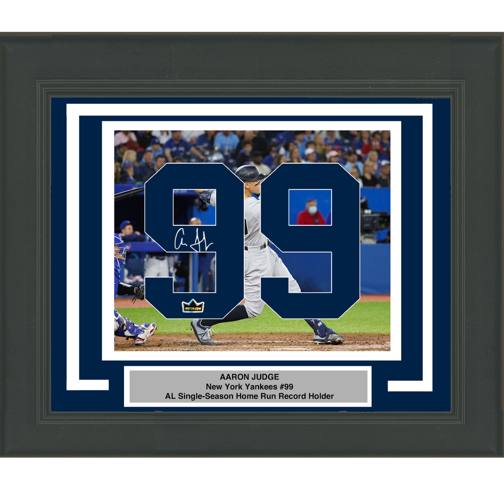 Framed Aaron Judge Facsimile Autographed Jersey Number 20x24 New York Yankees Reprint Laser Auto Baseball Photo (ONLINE ORDER ONLY)