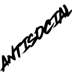 Antisocial Car Sticker Flag Windshield Creative Competition Letters JDM Decorative Styling Style Vinyl Decals (ONLINE ORDER ONLY)