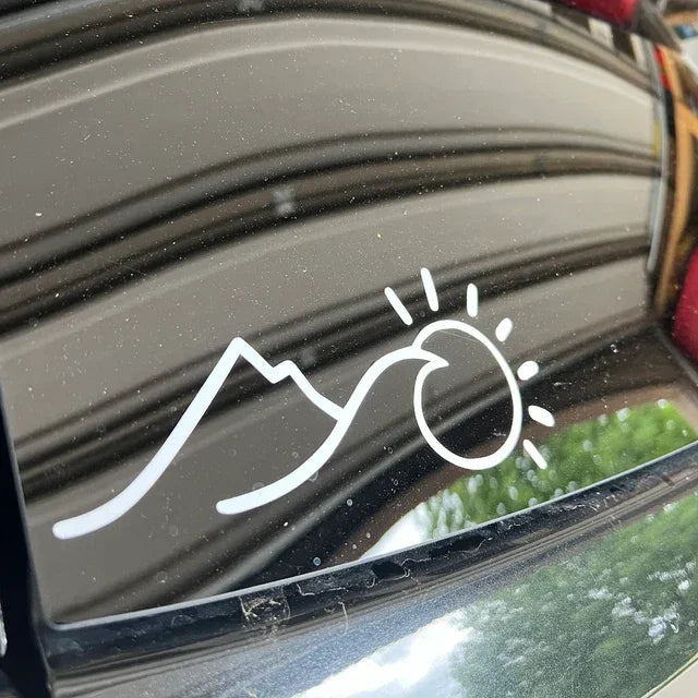 Mount And Sun Car Stickers Sunrise Decorative Style Vinyl Decals For Audi A3 8P, Tesla Model 3, BMW E46, Kia (ONLINE ORDER ONLY)