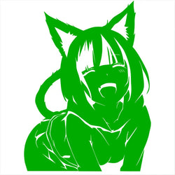 Animates A Female Cat Cartoon Car Sticker Beautiful Girl Window Decoration Laptop Stickers Waterproof Vinyl Decals (ONLINE ORDER ONLY)