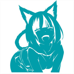 Animates A Female Cat Cartoon Car Sticker Beautiful Girl Window Decoration Laptop Stickers Waterproof Vinyl Decals (ONLINE ORDER ONLY)