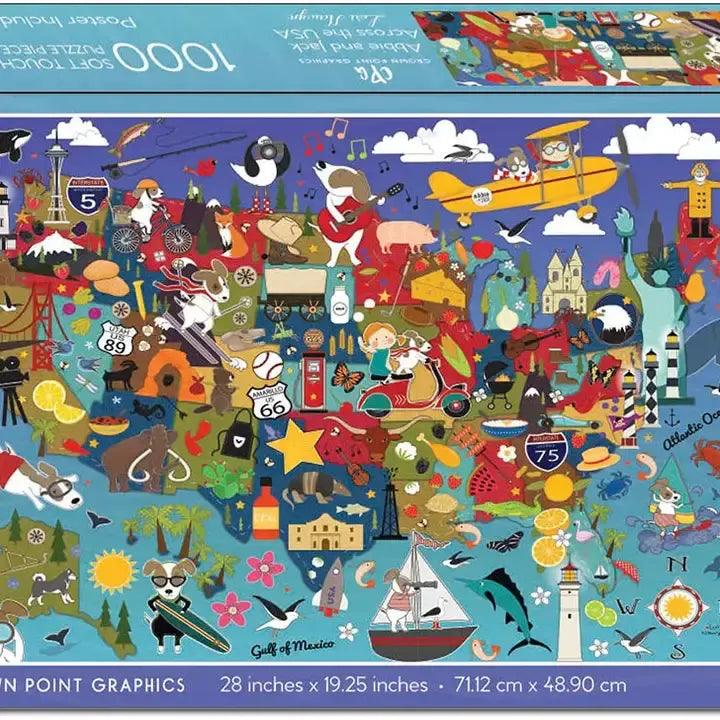 Abbie & Jack Across the USA 1000 Piece Soft Touch Jigsaw Puzzle Crown Point (ONLINE ORDER ONLY)