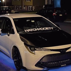 Hatch Society Car Stickers Windshield Banner JDM Graphics Fits Low Stance Decoration Sticker Die Cutting Vinyl Decals (ONLINE ORDER ONLY)