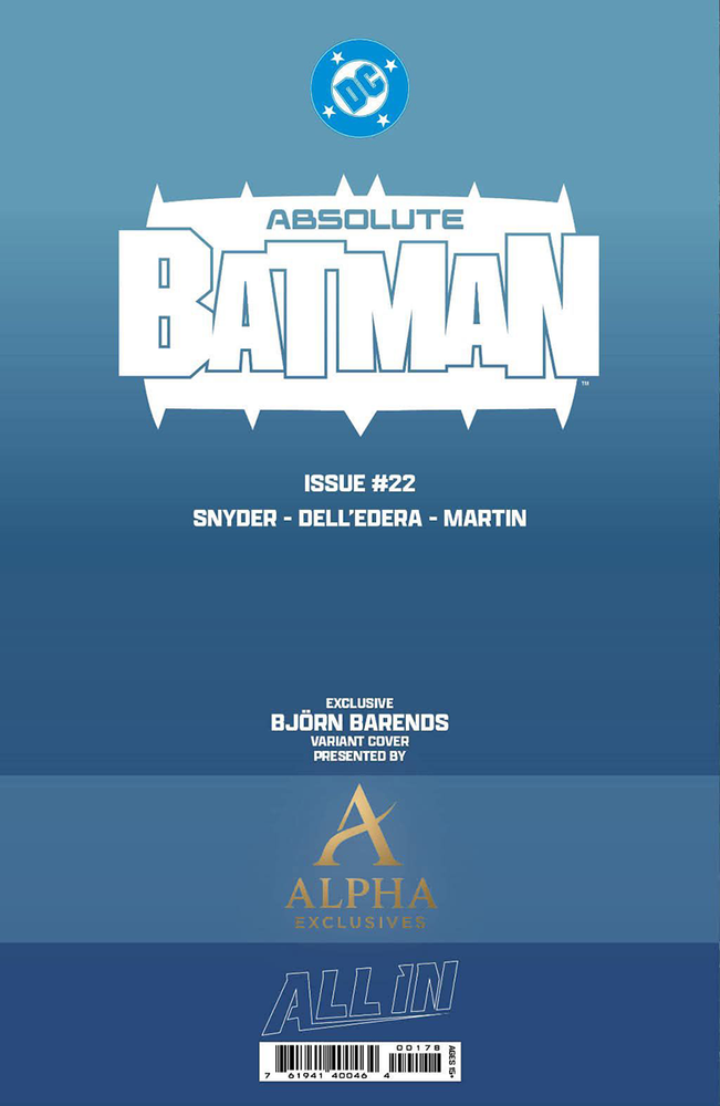 ABSOLUTE BATMAN #22 BJORN BARENDS EXCLUSIVE VAR (07/08/2026) (ONLINE ORDER ONLY)