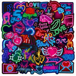 Cool Neon Stickers Pack for Laptop, Phone, Car, Fridge - Trendy Graffiti Decals (ONLINE ORDER ONLY)