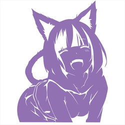 Animates A Female Cat Cartoon Car Sticker Beautiful Girl Window Decoration Laptop Stickers Waterproof Vinyl Decals (ONLINE ORDER ONLY)